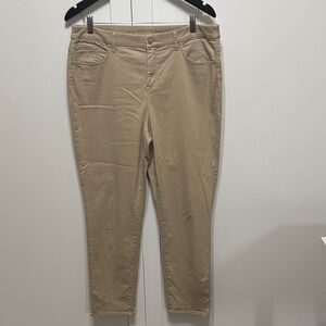 Chico's So Slimming Girlfriend Ankle  khaki chinos, size 12 (Chico’s 2)